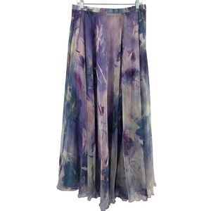 Chicwish Maxi Skirt Small Purple Watercolor Flowy Fairy Princess Feminine